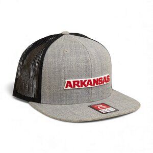 Arkansas Razorbacks ARKANSAS Red 3D Wool Blend Flat Bill Hat- Heather Grey/ Blac